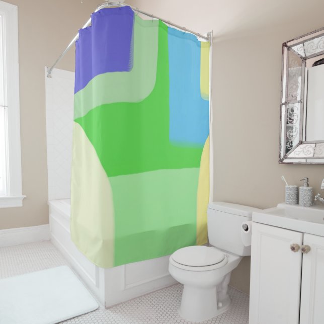 Rideaux De Douche peinture abstraite (En situation)