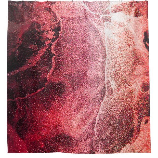 Rideaux De Douche Peinture Abstraite à l'encre d'alcool Art moderne  (Devant)