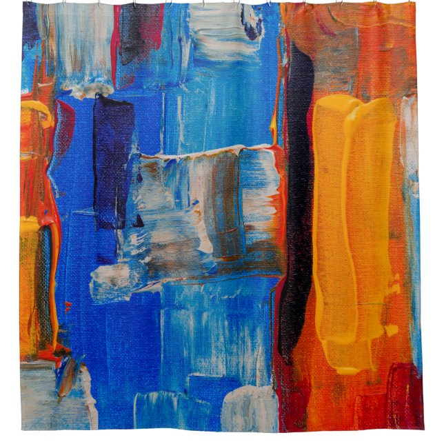 Rideaux De Douche Peinture abstraite couleur aérée (Devant)