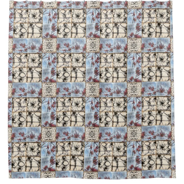 Rideaux De Douche Peinture Abstraite de défilement (Devant)