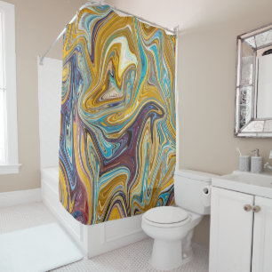 Rideaux De Douche Peinture Abstraite Désordonnée   Meilleure art abs