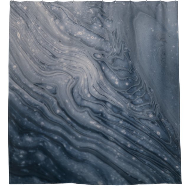 Rideaux De Douche Peinture abstraite grise et noire (Devant)