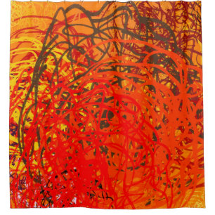 Rideaux De Douche Peinture Abstraite sur toile. Art fait main. Color