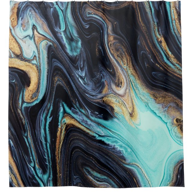 Rideaux De Douche Peinture acrylique abstraite : couleur arrière - p (Devant)