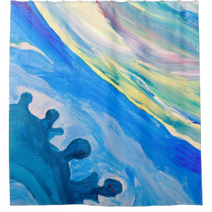 Rideaux De Douche Peinture acrylique colorée, arrière - plan texturé