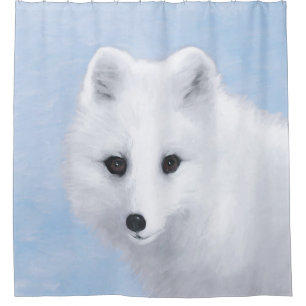 Rideaux De Douche Peinture Arctic Fox - Art original de la faune