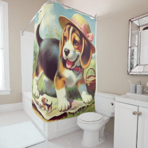 Rideaux De Douche Peinture Beagle sur chiot