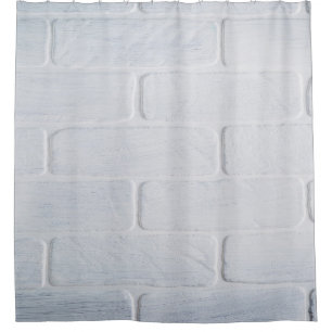 Rideaux De Douche Peinture blanche murale en brique texture