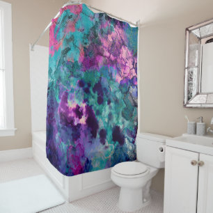 Rideaux De Douche Peinture cosmique abstraite à l'aquarelle encre