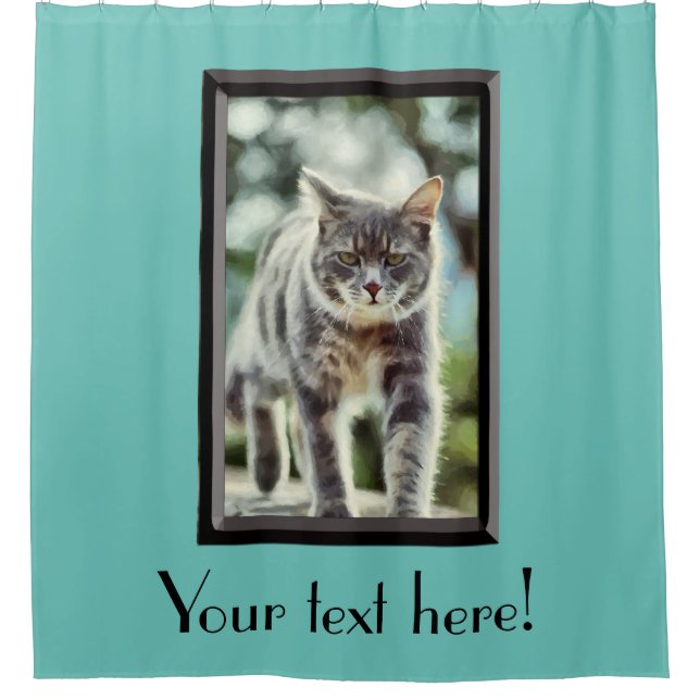 Rideaux De Douche Peinture de chat (Devant)