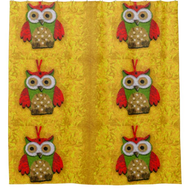 Rideaux De Douche Peinture de hibou (Devant)