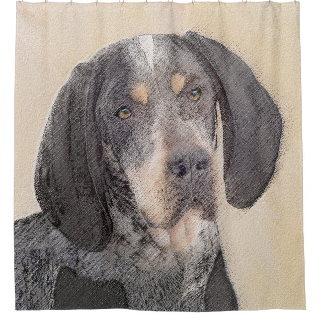 Rideaux De Douche Peinture de linge bluetick - mignon chien original (Devant)