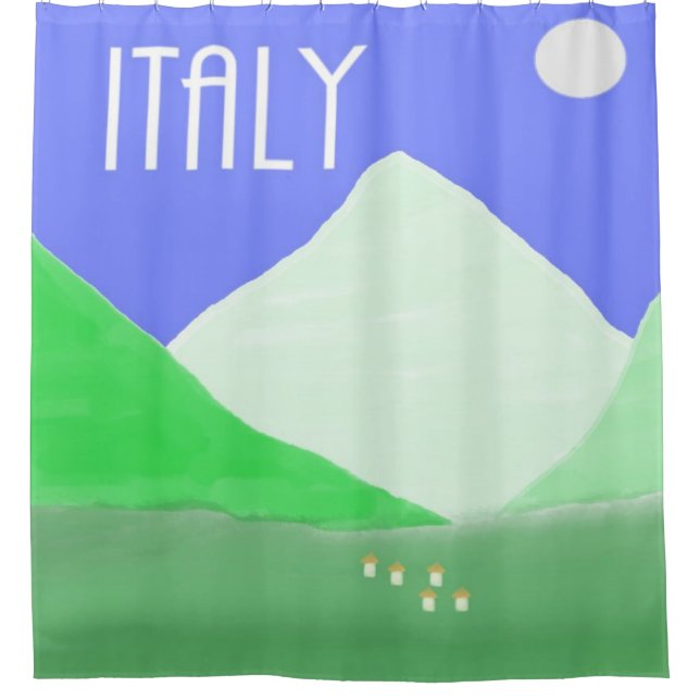 Rideaux De Douche peinture de paysage italie (Devant)