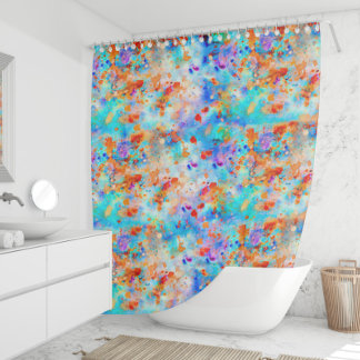 Rideaux De Douche Peinture de peinture arc-en-ciel de couleur vive A