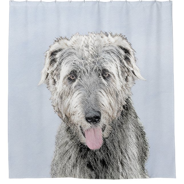 Rideaux De Douche Peinture de Wolfhound irlandais - Joli art origina (Devant)