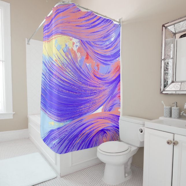 Rideaux De Douche Peinture et plumes (En situation)