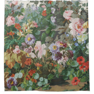 Rideaux De Douche Peinture florale de fleurs colorées vintage jolies