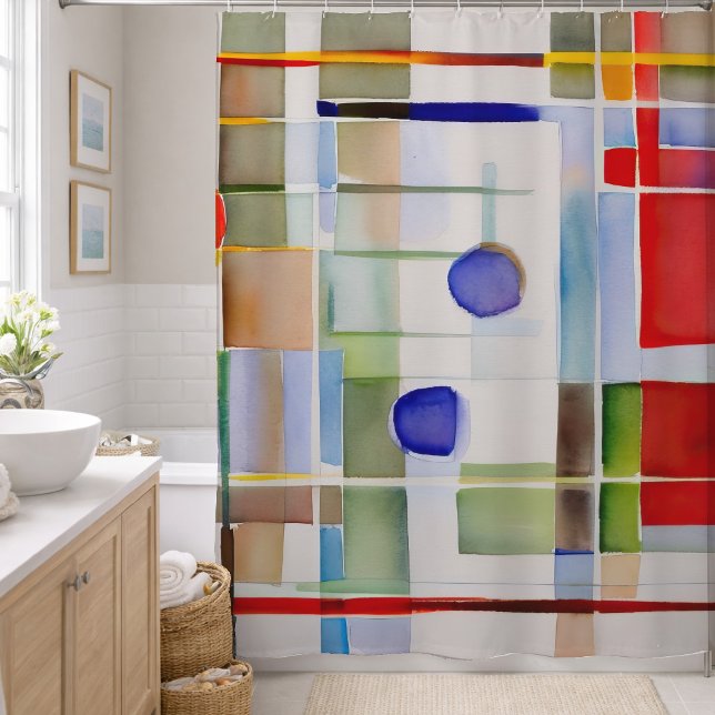 Rideaux De Douche Peinture géométrique abstraite (Créateur téléchargé)