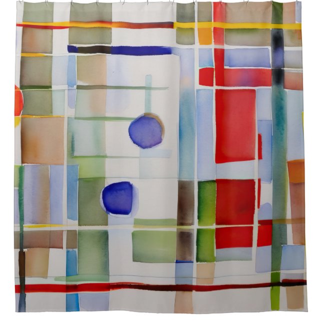 Rideaux De Douche Peinture géométrique Abstraite (Devant)
