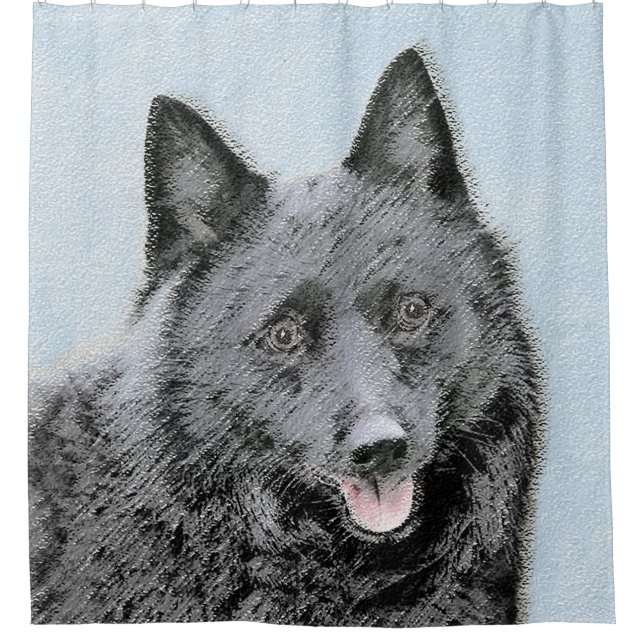 Rideaux De Douche Peinture Schipperke - Cute Original Chien Art (Devant)