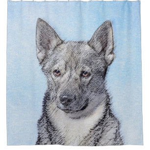 Rideaux De Douche Peinture Suédoise Vallhund - Cute Original Chien A