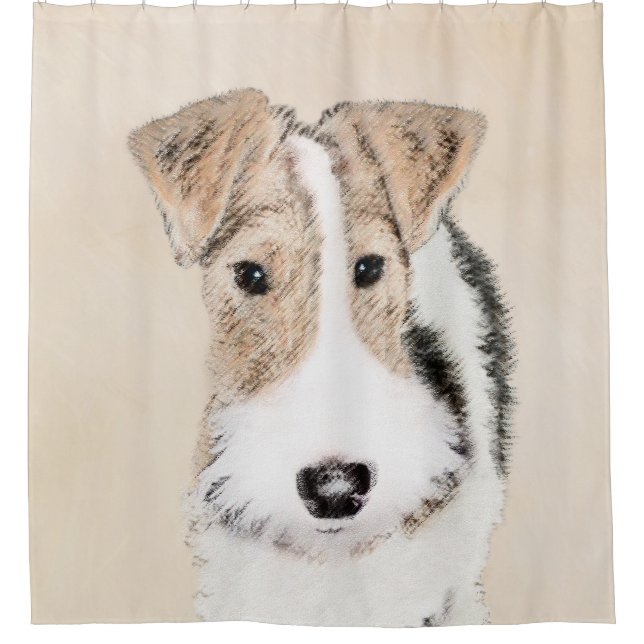 Rideaux De Douche Peinture Terrier de Renard de fil - Cute Original  (Devant)