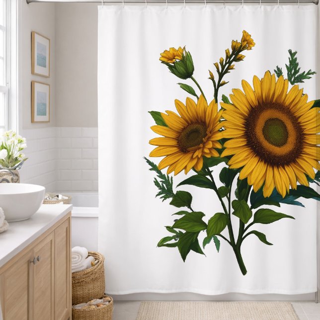 Rideaux De Douche Peinture Tournesol N'importe quel Arrière - plan d (Créateur téléchargé)