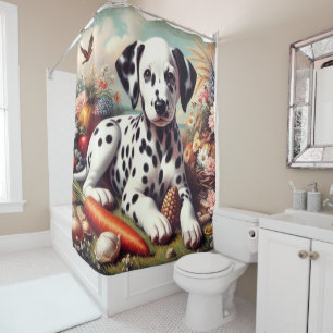 Rideaux De Douche Peinture vintage dalmate