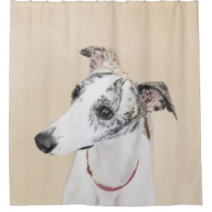 Rideaux De Douche Peinture Whippet - Jolie art original chien