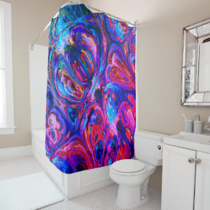 Rideaux De Douche Peintures à teintes pourpres modernes