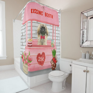 Rideaux De Douche pekingese Chien Valentine's Day Kissing Booth