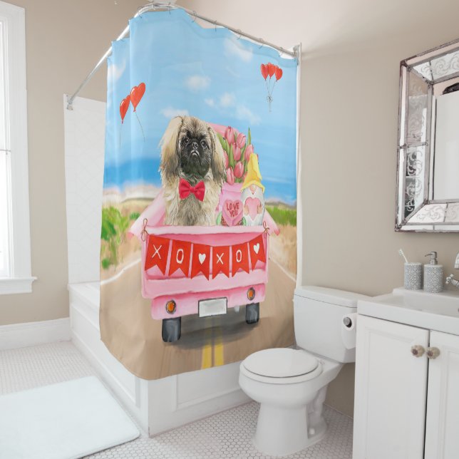 Rideaux De Douche Pekingese Chien Valentine's Day Truck Throw (En situation)