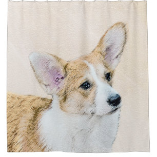 Rideaux De Douche Pembroke Welsh Corgi Peinture - Art Chien original
