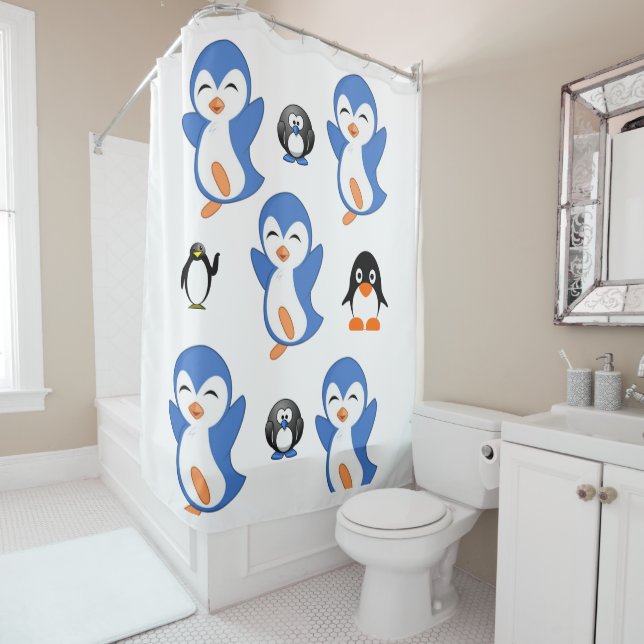 Rideaux De Douche Penguin Children's Shower Curtain (En situation)