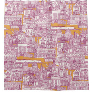 Rideaux De Douche Penzance toile fuchsia clémentine