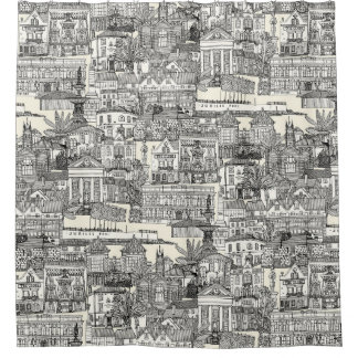 Rideaux De Douche Penzance toile perle noire