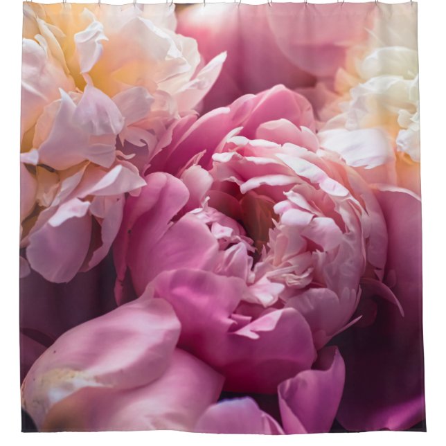 Rideaux De Douche Peonies roses : Art Floral Luxueux. (Devant)