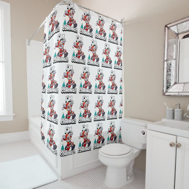 Rideaux De Douche Père Noël drôle Pattern Humour de Noël (En situation)
