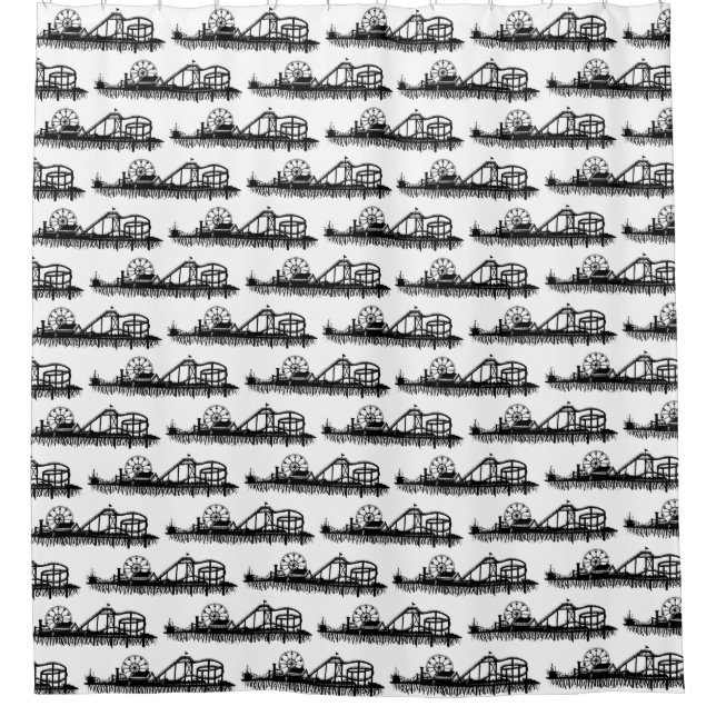 Rideaux De Douche Père Noël Monica Pier Los Angeles California Beach (Devant)