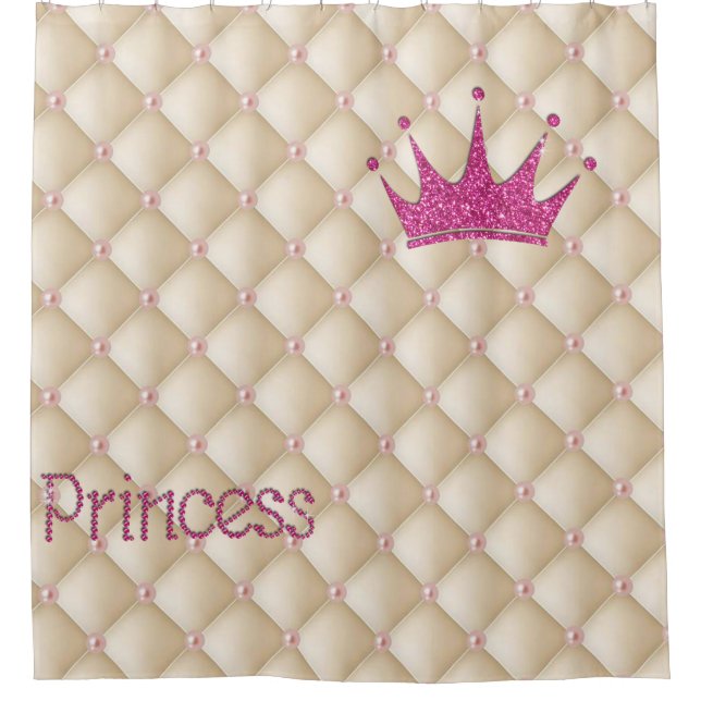 Rideaux De Douche Perles Charming Chic, Tiara, Princesse, Glitterie (Devant)