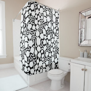 Rideaux De Douche Perpetual Ant Farm v2 - Blanc sur Noir