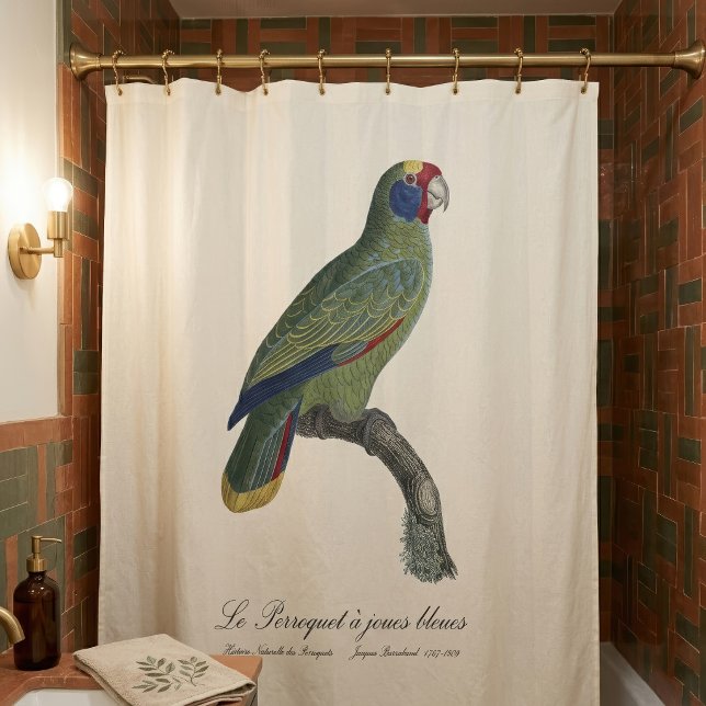 Rideaux De Douche Perroquet à queue rouge, Amazona Brasiliensis (Red-Tailed Parrot Amazon, Amazona Brasiliensis. Shower Curtain)