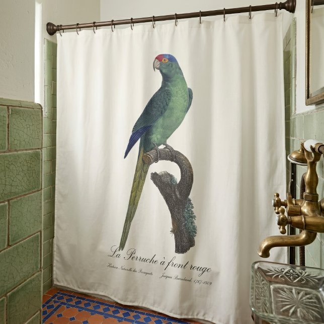 Rideaux De Douche Perruche à front orange, Eupsittula Canicularis (Orange-Fronted Parakeet, Eupsittula Canicularis. Shower Curtain)