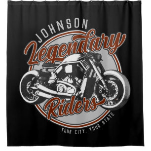 Rideaux De Douche Personalized Motorcycle Legendary Rider Biker