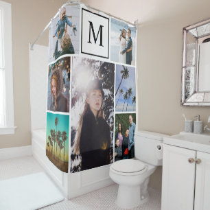 Rideaux De Douche Personnalisé 7 Photo Personnalisé Monogramme Chic 