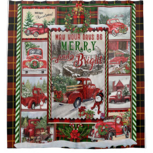 Rideaux De Douche Personnalisé Votre Joyeux Joyeux Et Lumineux, Noël