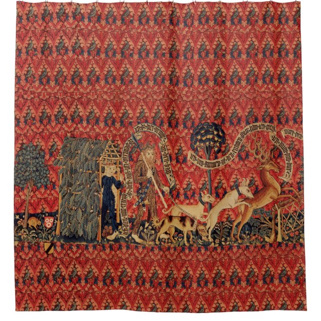 Rideaux De Douche PERSONNES SAUVAGES EN CHASSE DE CERF, Animaux, Flo (Devant)