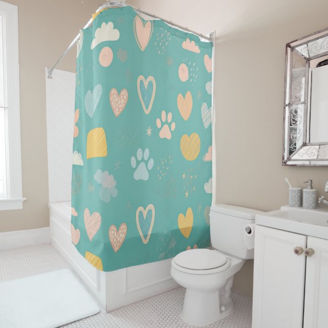 Rideaux De Douche Pet Lover (En situation)