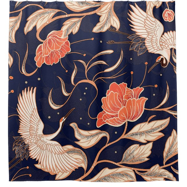 Rideaux De Douche Pétales de style ancien chinois (Devant)