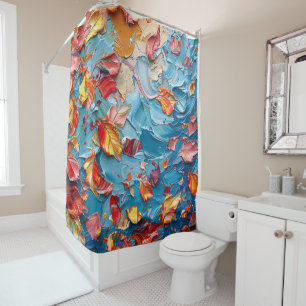 Rideaux De Douche Pétales en mouvement – Florale abstraite expressiv
